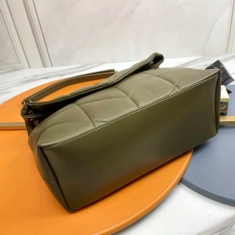 YSL Olive Green Quilted Chain Shoulder Bag 284 - Image 4