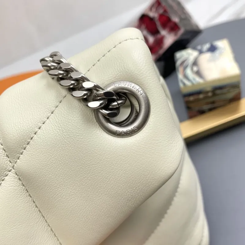 YSL Cream Quilted Chain Shoulder Bag 285 - Image 6