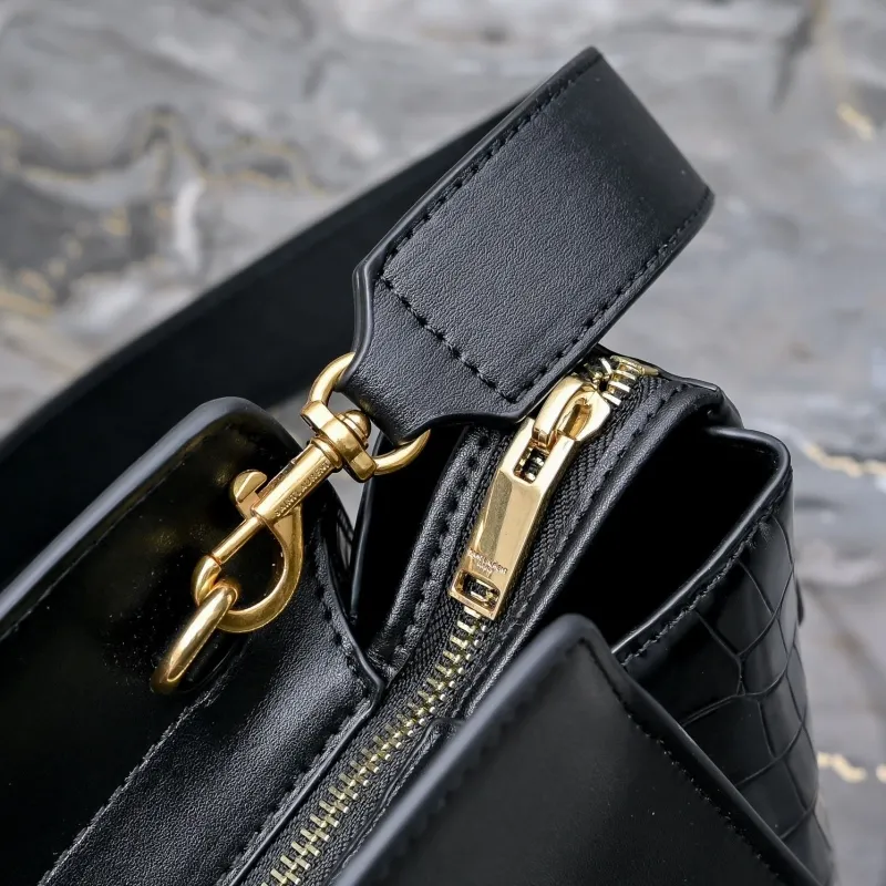 YSL Black Top Handle Tote Bag 292 - Image 8
