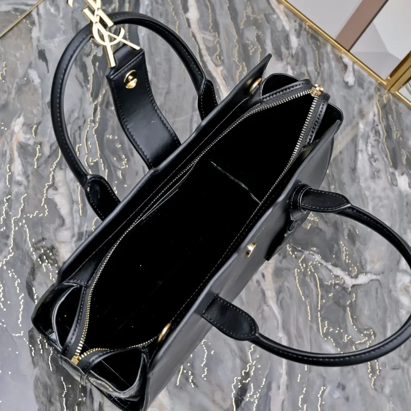 YSL Black Top Handle Tote Bag 292 - Image 9