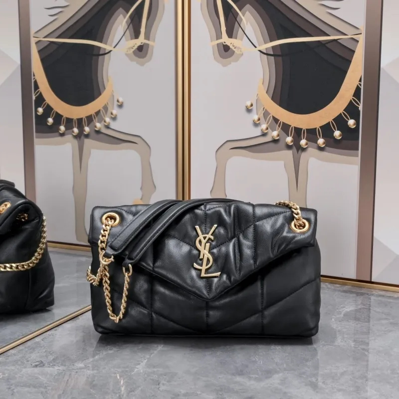 YSL Black Quilted Leather Top Handle Bag 294