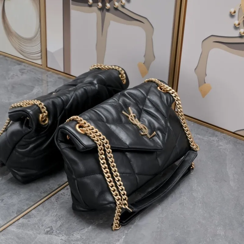 Alternative view of YSL Black Quilted Leather Top Handle Bag 294