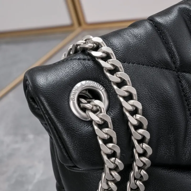 YSL 295 Black Quilted Chain Top Handle Bag - Image 5