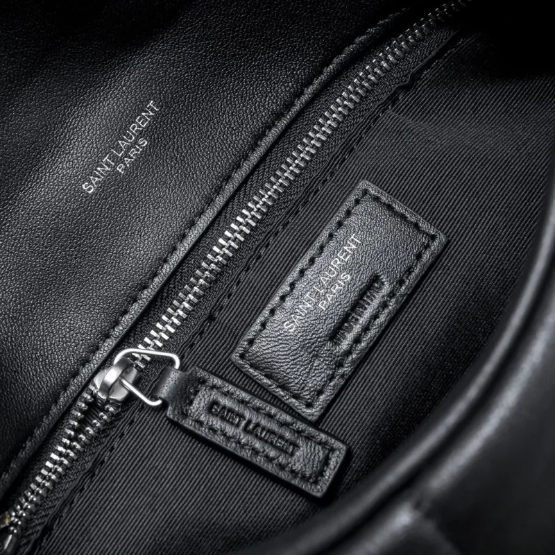 YSL 295 Black Quilted Chain Top Handle Bag - Image 8