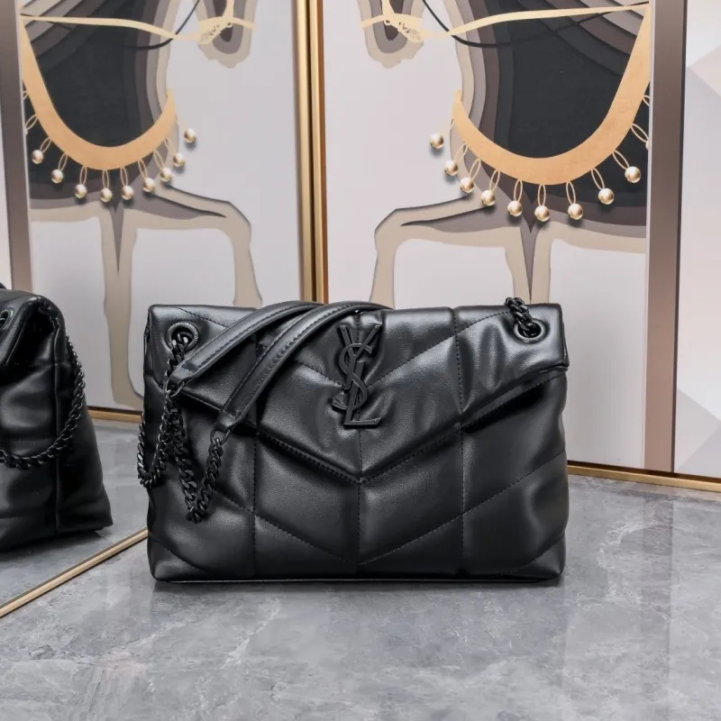 YSL Black Quilted Leather Chain Shoulder Bag