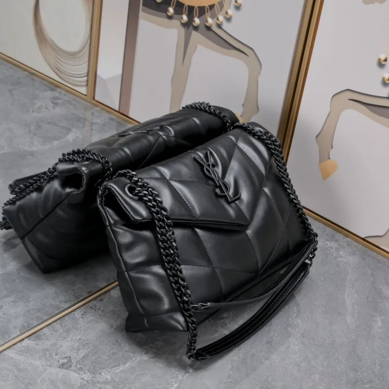 Alternative view of YSL Black Quilted Leather Chain Shoulder Bag