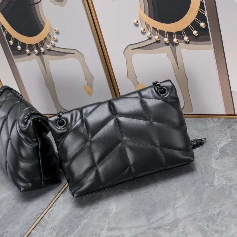 YSL Black Quilted Leather Chain Shoulder Bag - Image 3