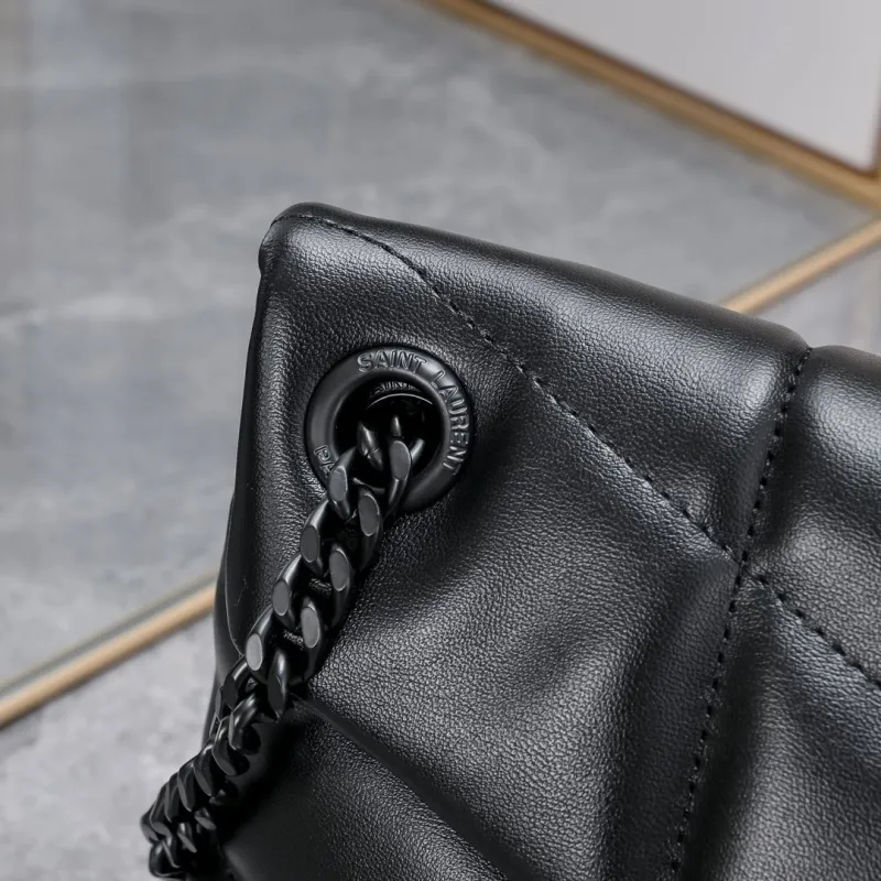 YSL Black Quilted Leather Chain Shoulder Bag - Image 5
