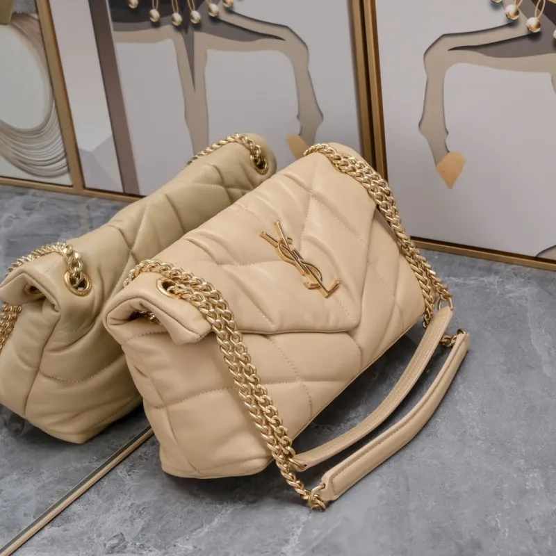 Alternative view of YSL Beige Quilted Chain Shoulder Bag 297