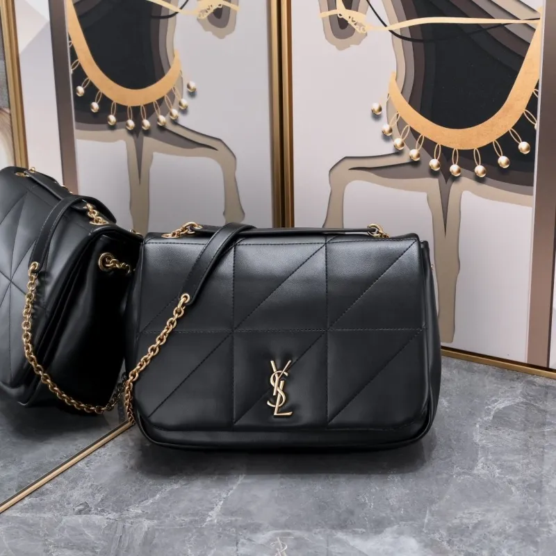 YSL Black Quilted Leather Chain Shoulder Bag
