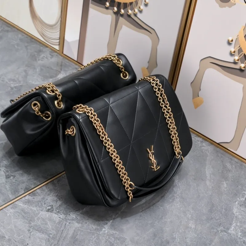 Alternative view of YSL Black Quilted Leather Chain Shoulder Bag