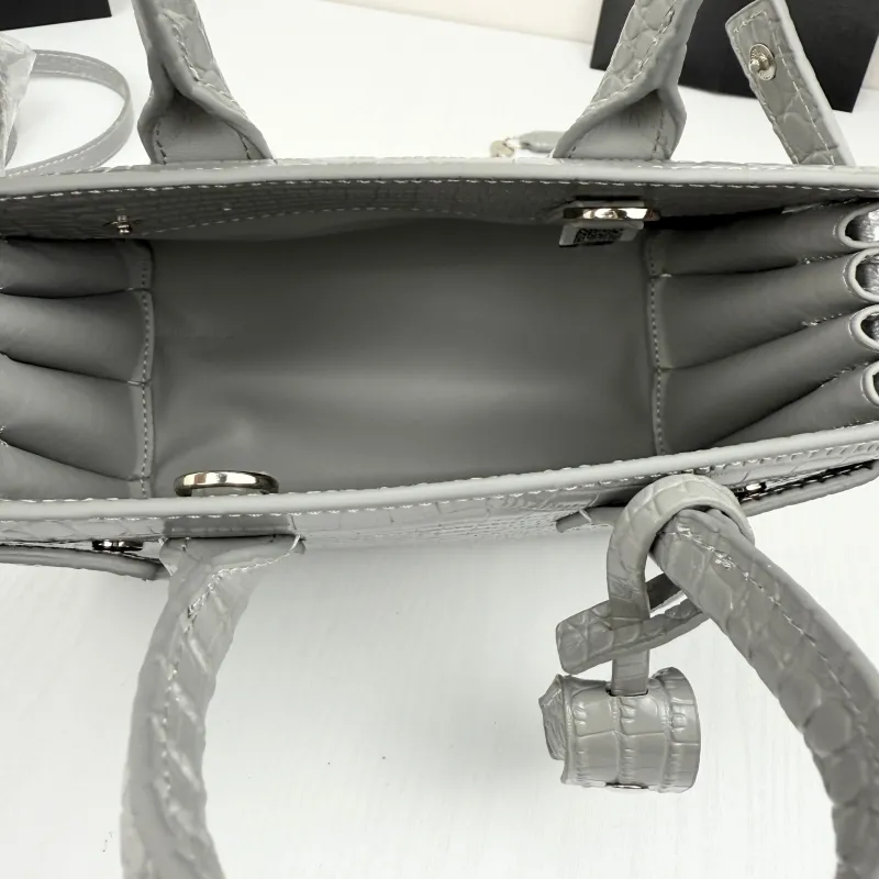 Saint Laurent Gray Crocodile Top Handle Bag 340778 - Image 7