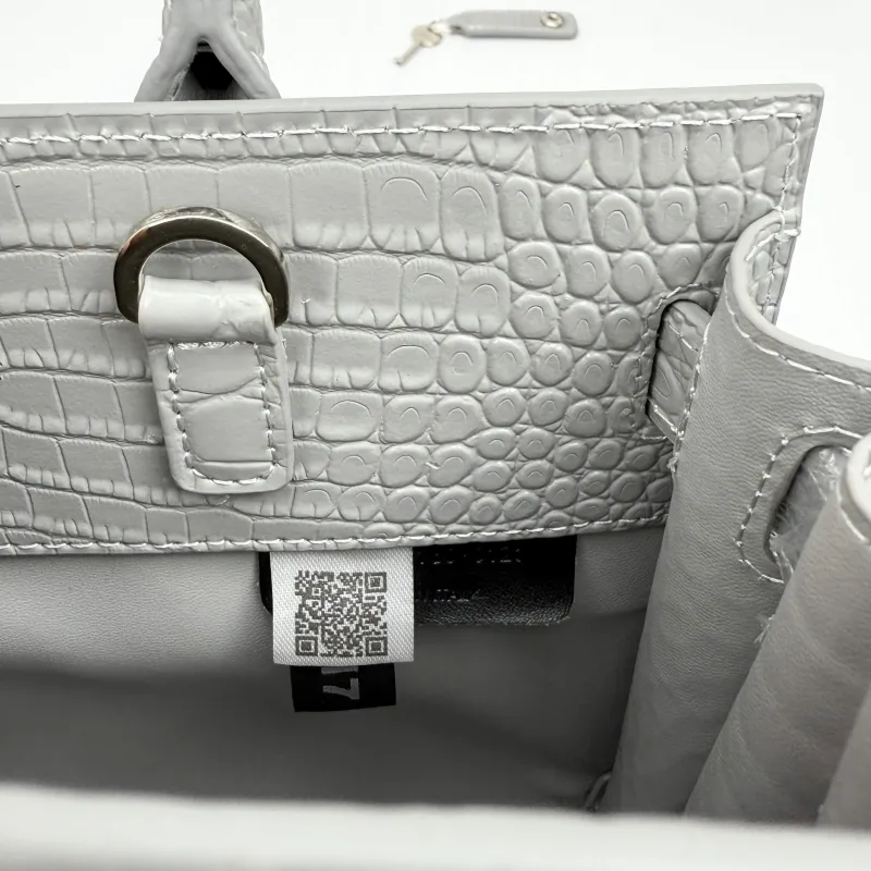 Saint Laurent Gray Crocodile Top Handle Bag 340778 - Image 9