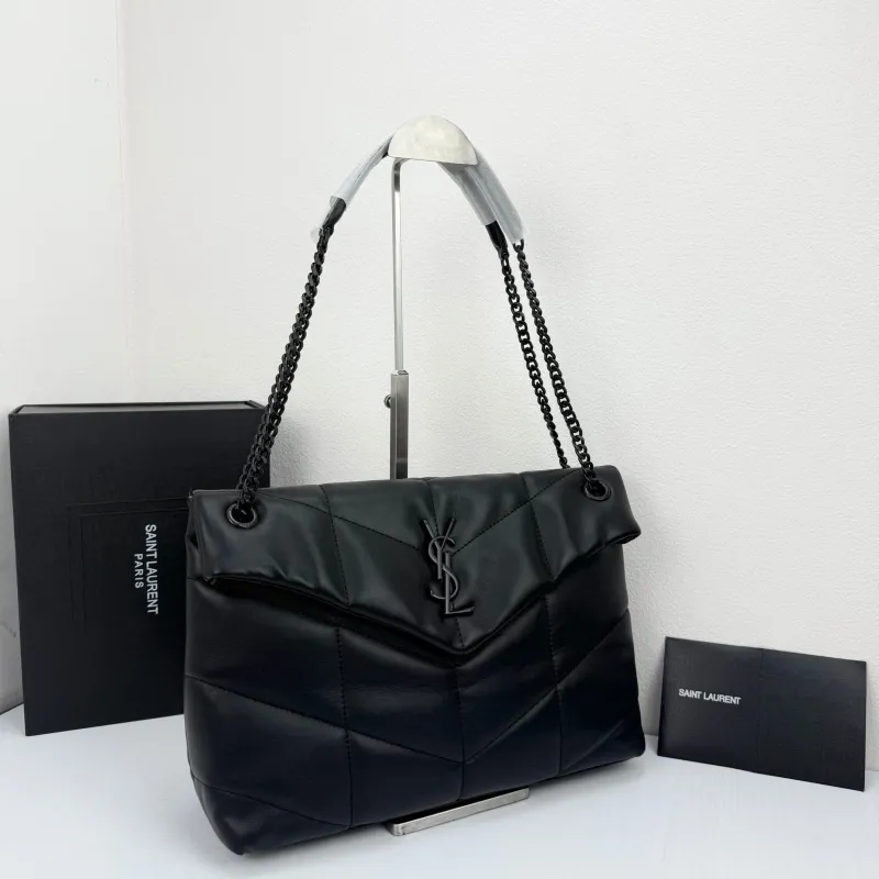 Alternative view of Saint Laurent Black Leather Chain Shoulder Bag 306