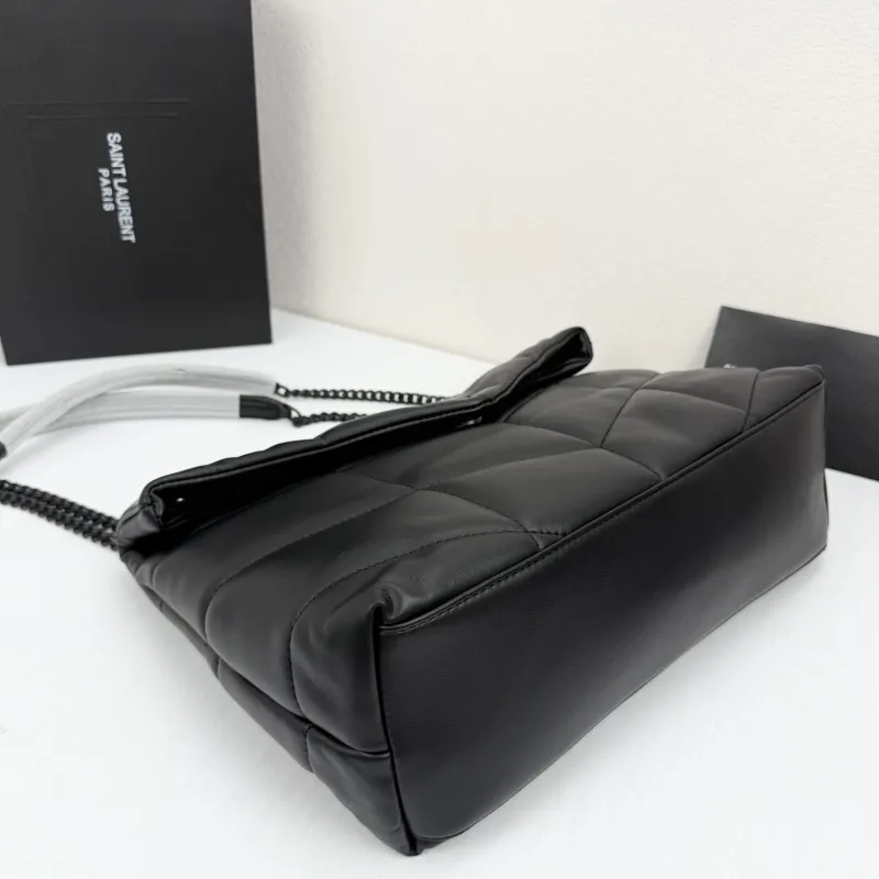 Saint Laurent Black Leather Chain Shoulder Bag 306 - Image 4