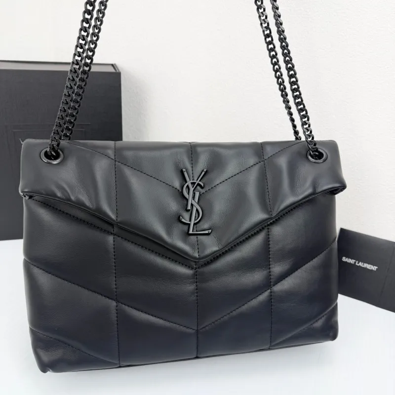 Saint Laurent Black Leather Chain Shoulder Bag 306 - Image 5