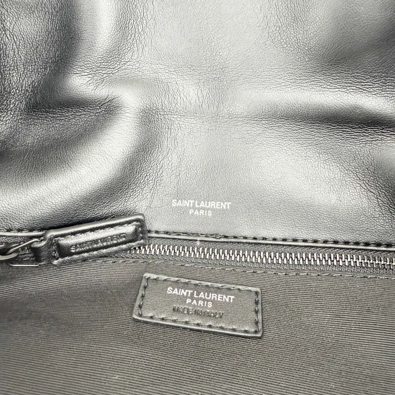 Saint Laurent Black Leather Chain Shoulder Bag 306 - Image 8