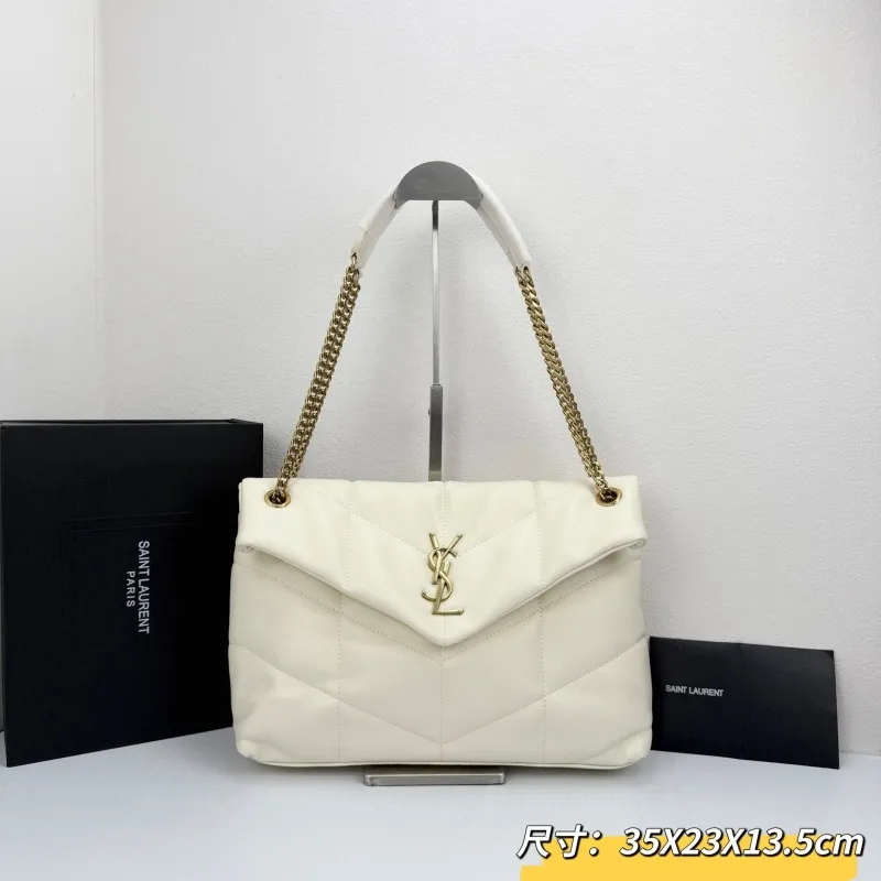 YSL White Top Handle Bag 307