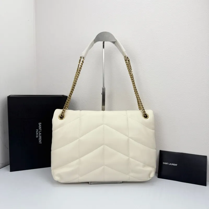 YSL White Top Handle Bag 307 - Image 3