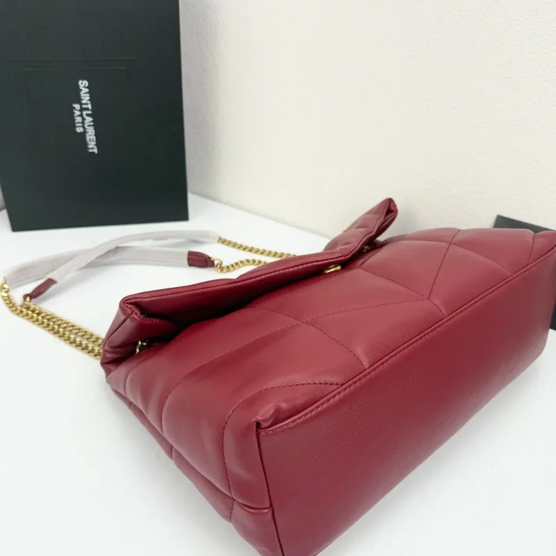 YSL Burgundy Quilted Leather Shoulder Bag 310 - Image 4