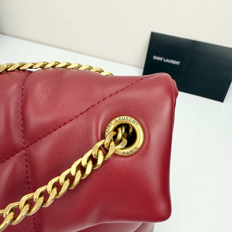 YSL Burgundy Quilted Leather Shoulder Bag 310 - Image 6