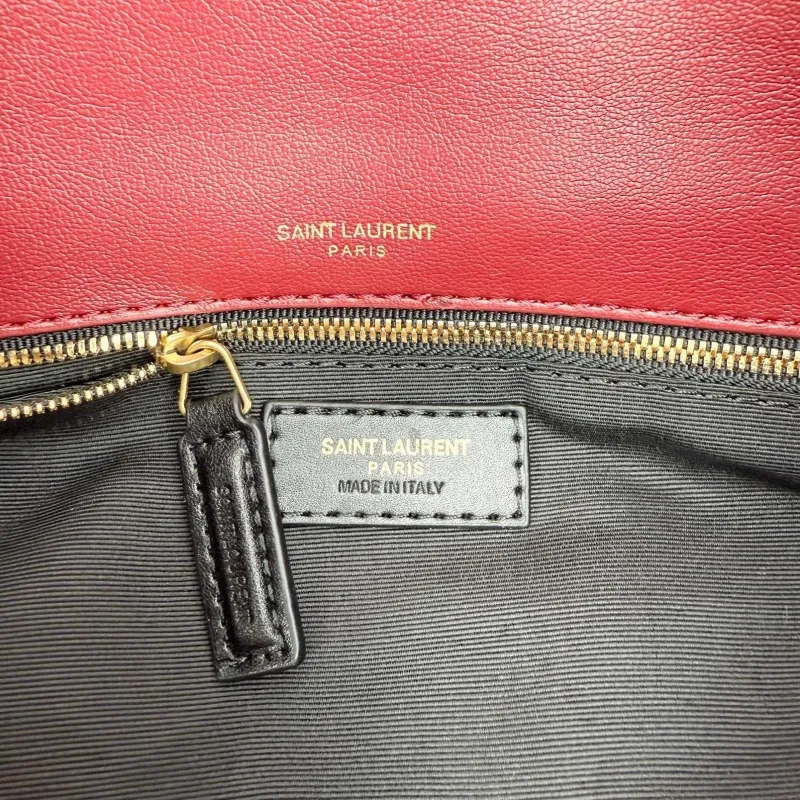 YSL Burgundy Quilted Leather Shoulder Bag 310 - Image 8
