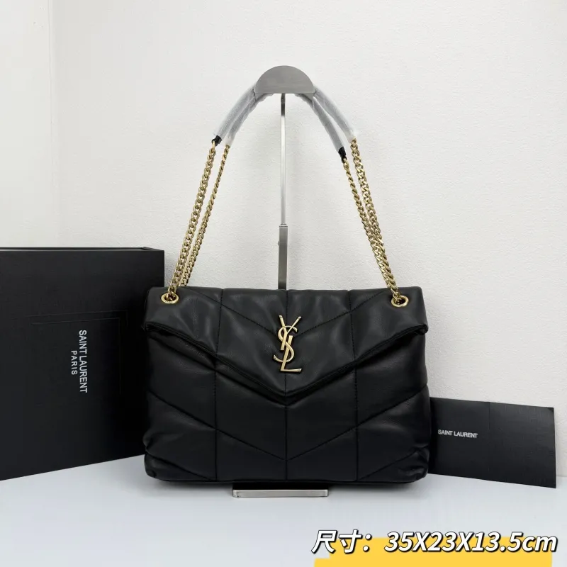 YSL Black Quilted Chain Shoulder Bag 311