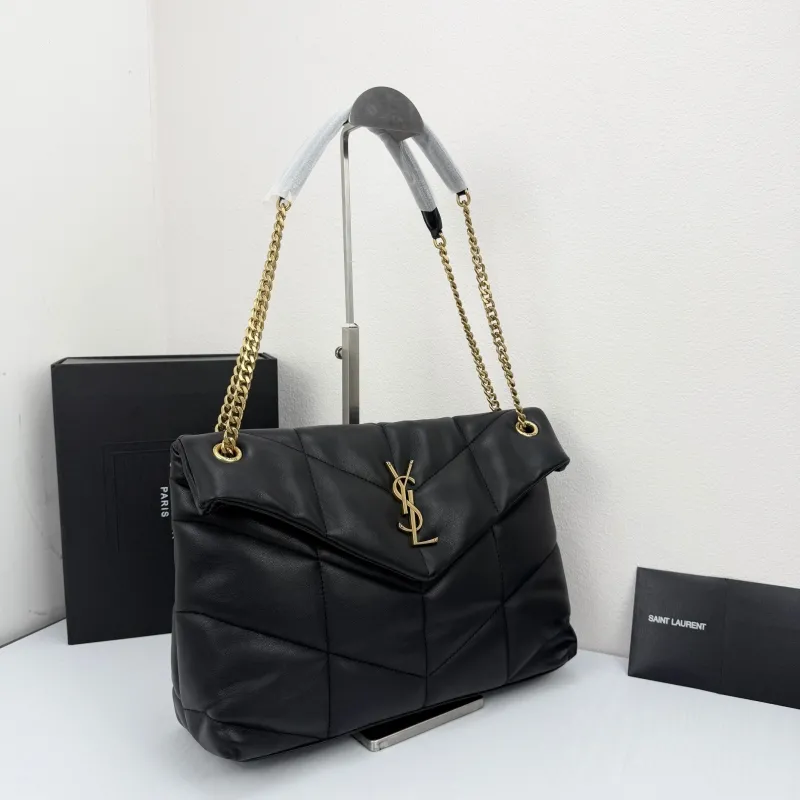 Alternative view of YSL Black Quilted Chain Shoulder Bag 311