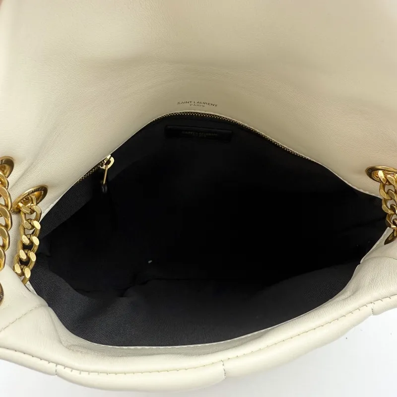 YSL Cream Quilted Chain Shoulder Bag 29x17x11cm - Image 7