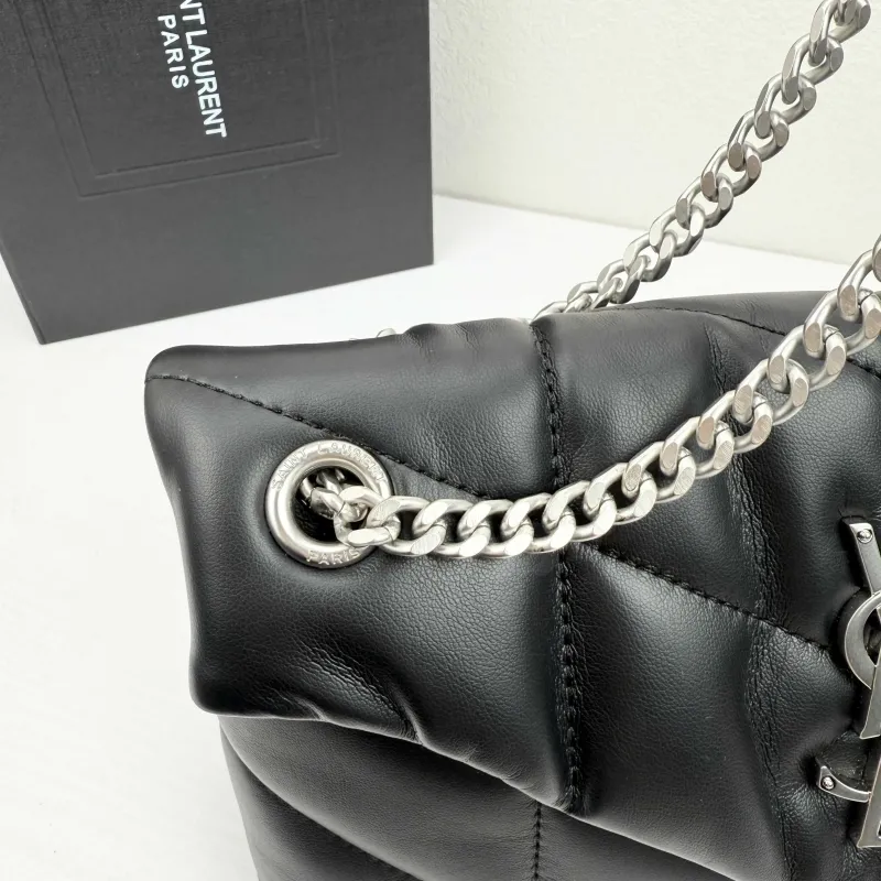 YSL Black 314 Top Handle Shoulder Bag - Image 6