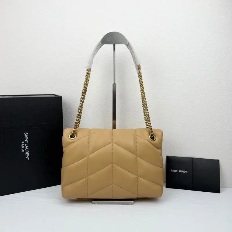 Saint Laurent Beige Quilted Chain Shoulder Bag 315 - Image 3