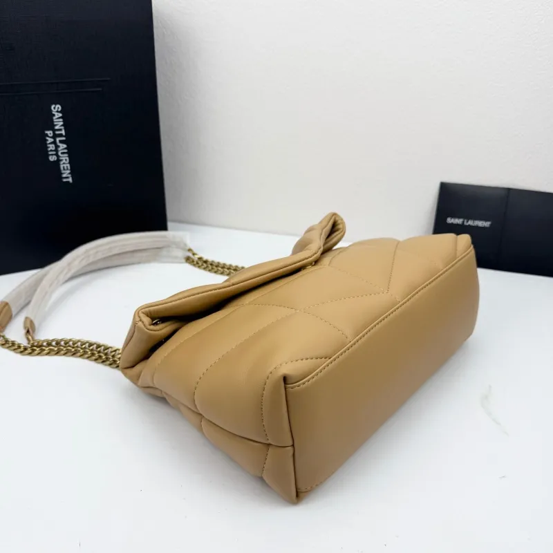 Saint Laurent Beige Quilted Chain Shoulder Bag 315 - Image 4
