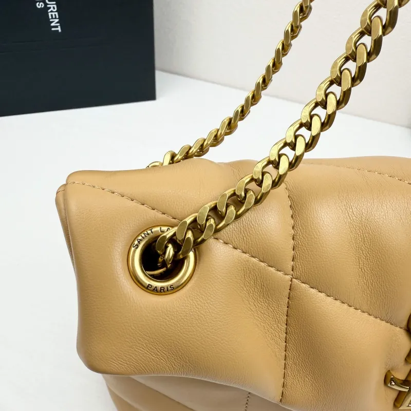Saint Laurent Beige Quilted Chain Shoulder Bag 315 - Image 6