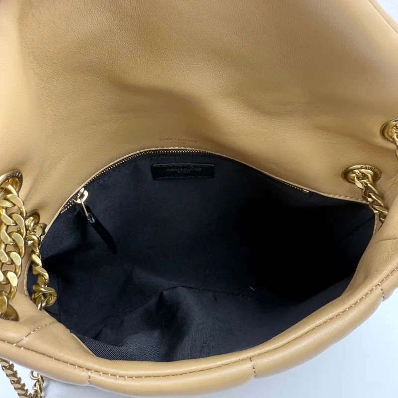 Saint Laurent Beige Quilted Chain Shoulder Bag 315 - Image 7