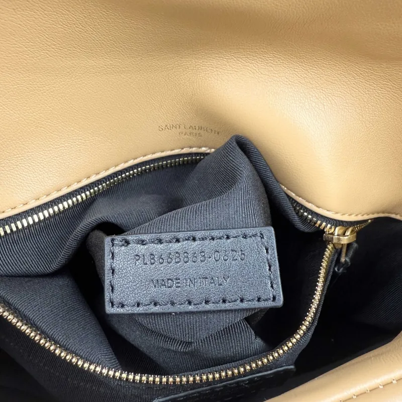 Saint Laurent Beige Quilted Chain Shoulder Bag 315 - Image 9