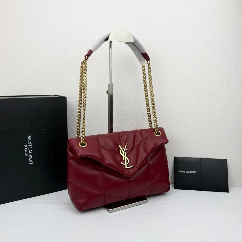 Alternative view of YSL Burgundy Quilted Chain Shoulder Bag 316