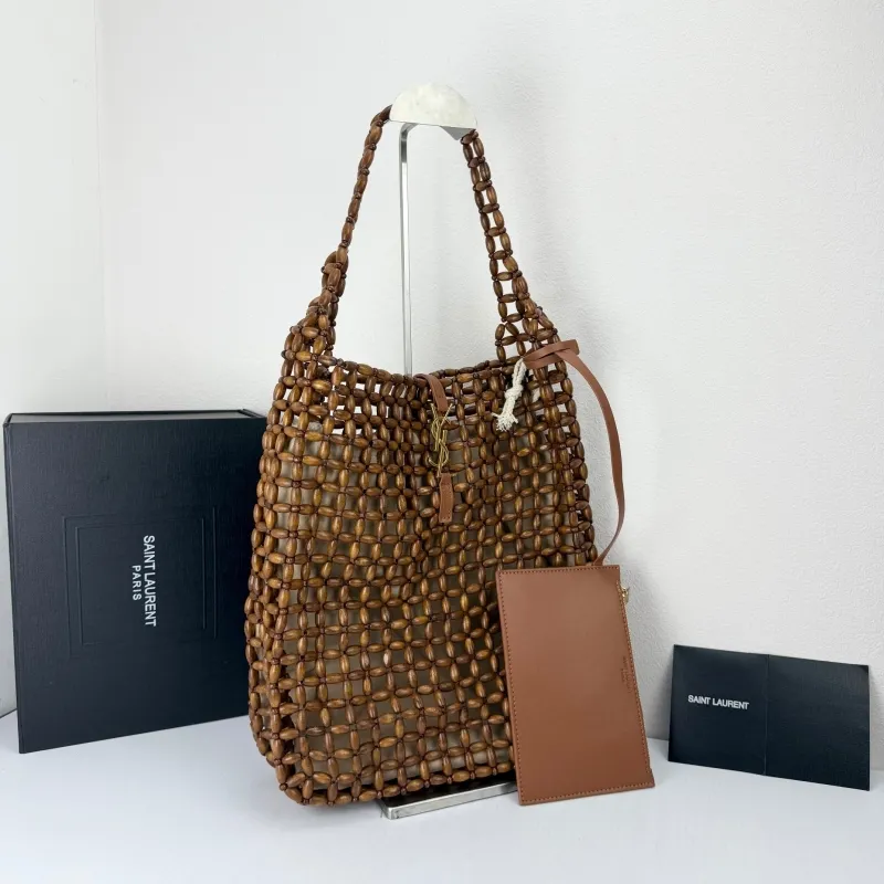 Alternative view of Saint Laurent Brown Beaded Hobo Bag 58932