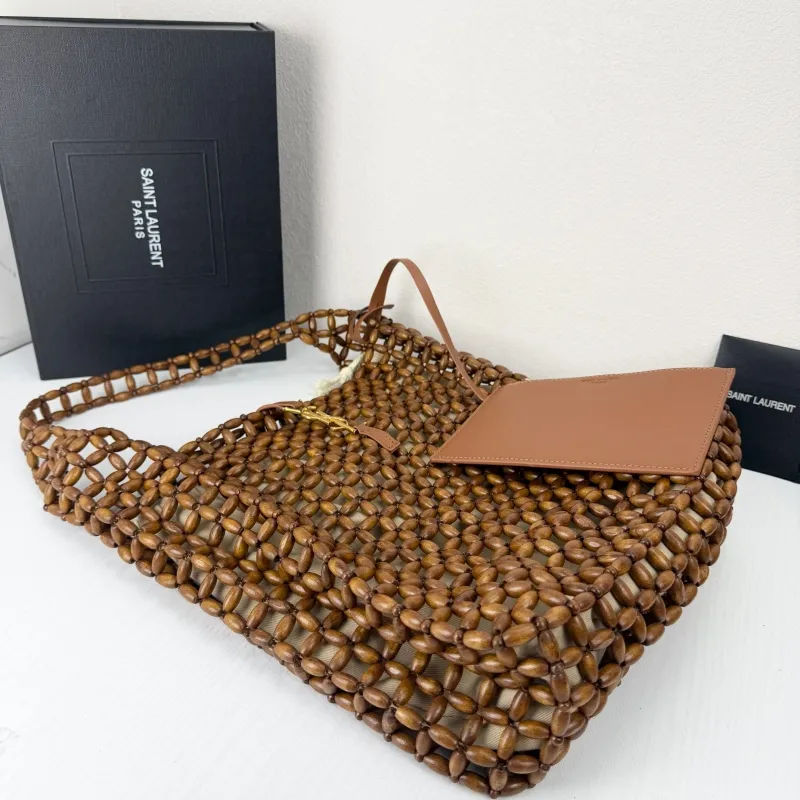 Saint Laurent Brown Beaded Hobo Bag 58932 - Image 4