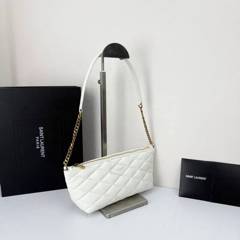 Alternative view of Saint Laurent White Quilted Shoulder Bag 755979