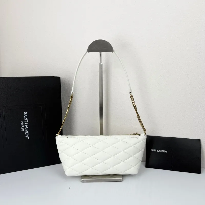 Saint Laurent White Quilted Shoulder Bag 755979 - Image 3