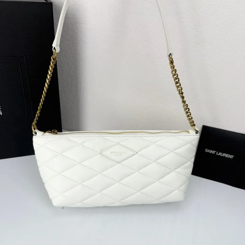 Saint Laurent White Quilted Shoulder Bag 755979 - Image 5