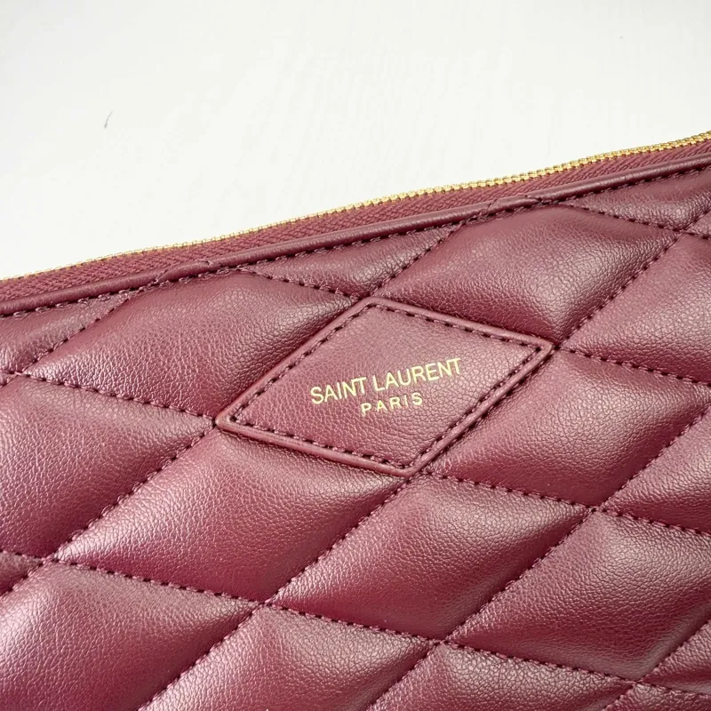 Saint Laurent Burgundy Quilted Shoulder Bag 755979 - Image 6
