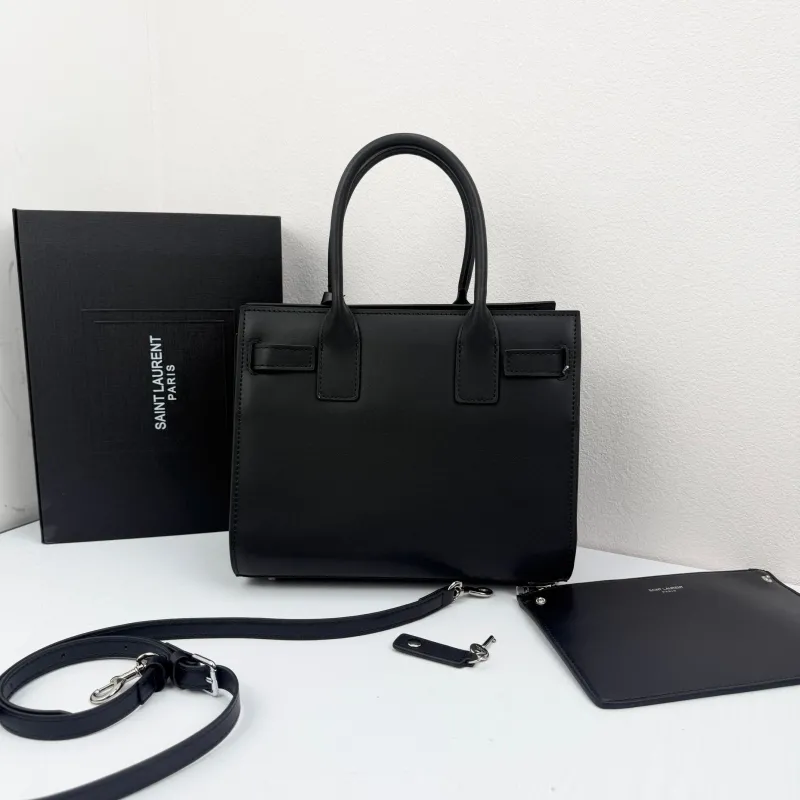 Saint Laurent Black Top Handle Bag 377183 Size 26x22x13.5cm - Image 3