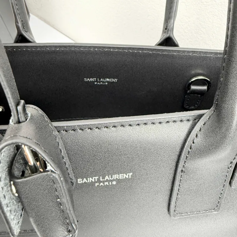 Saint Laurent Black Top Handle Bag 377183 Size 26x22x13.5cm - Image 7