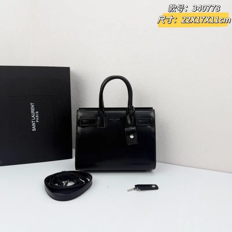 Saint Laurent Black Top Handle Crossbody Bag 340778