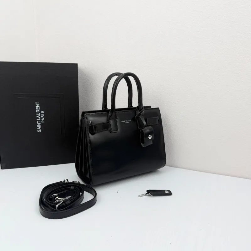 Alternative view of Saint Laurent Black Top Handle Crossbody Bag 340778