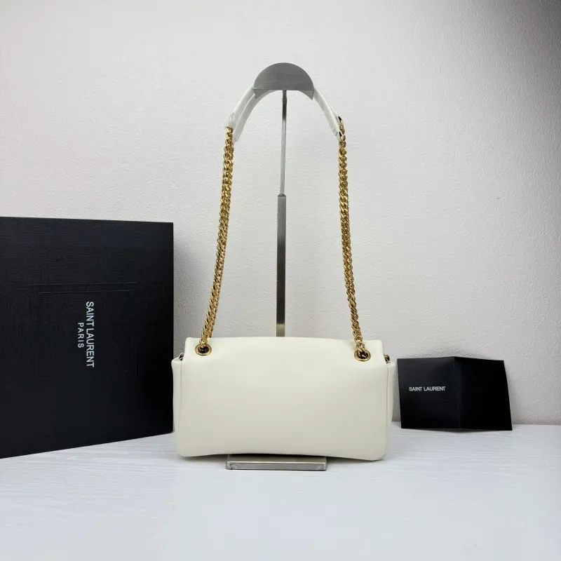 Saint Laurent White Chain Shoulder Bag - Image 3