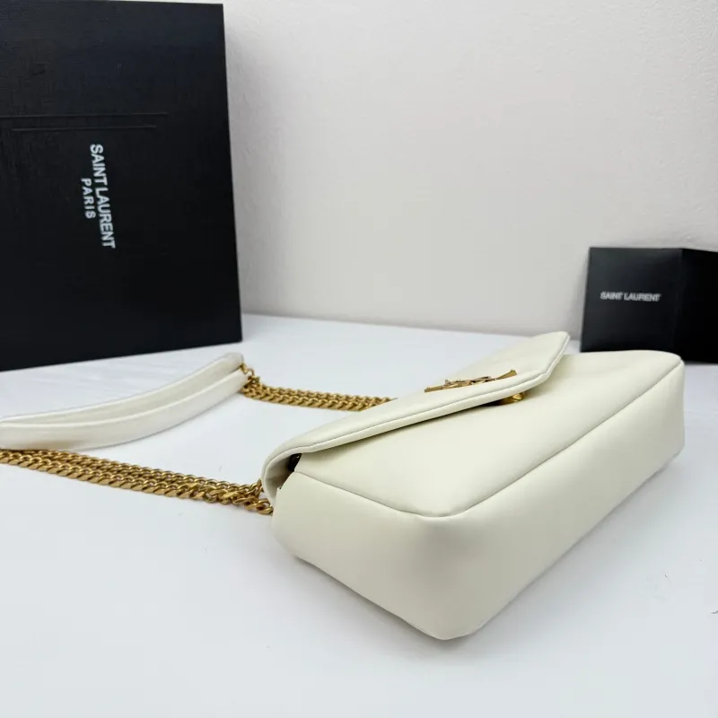 Saint Laurent White Chain Shoulder Bag - Image 4