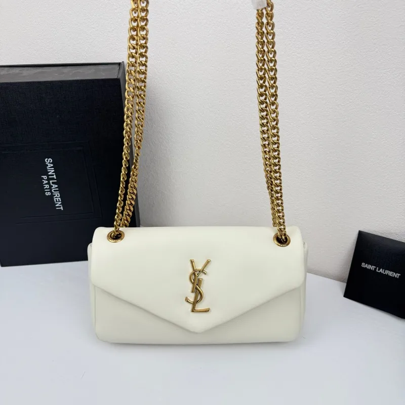 Saint Laurent White Chain Shoulder Bag - Image 5
