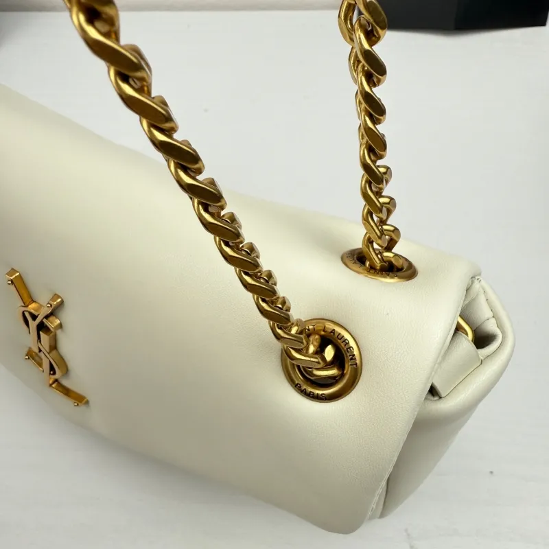 Saint Laurent White Chain Shoulder Bag - Image 6